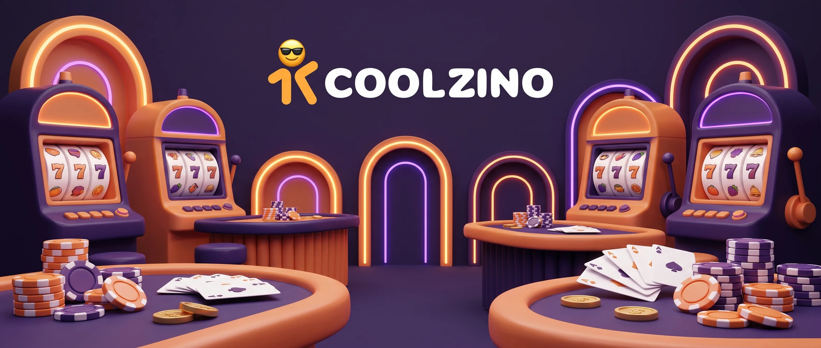 Wizualizacja kasyna Coolzino z automatami i stołami do gry